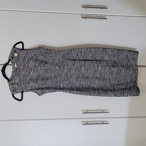 Calvin Klein sleeveless dress, black and white with gold buttons.  Size 2